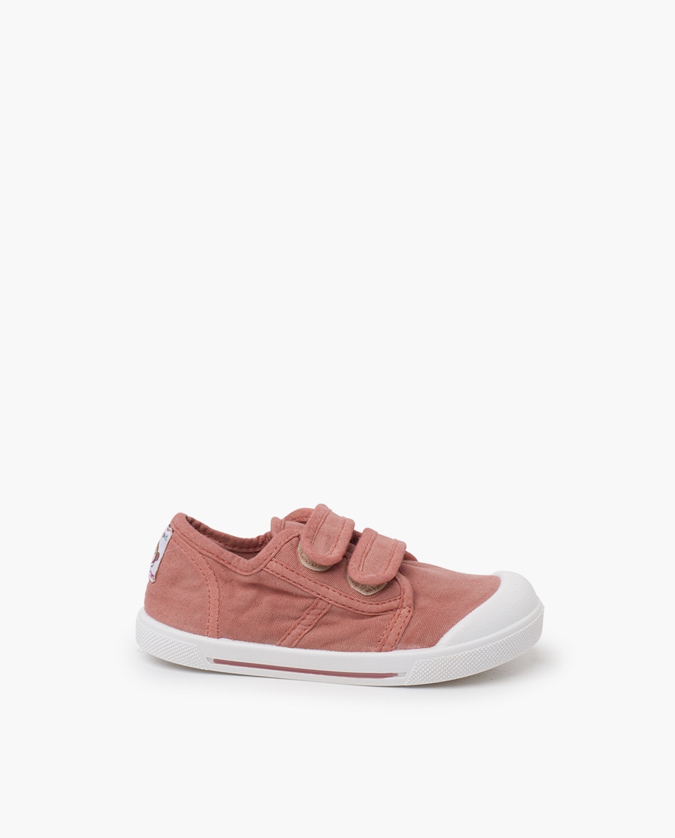 Zapatillas deportivas de bebé niña lona barefoot wide piso - Pisamonas - Rosa Rosa-1