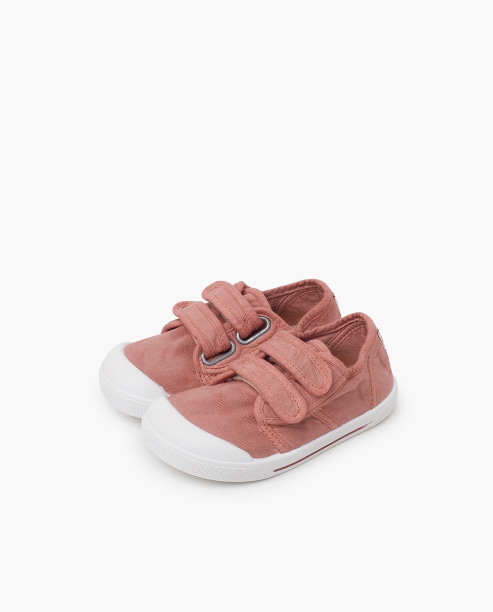 Zapatillas deportivas de bebé niña lona barefoot wide piso - Pisamonas - Rosa Rosa-3