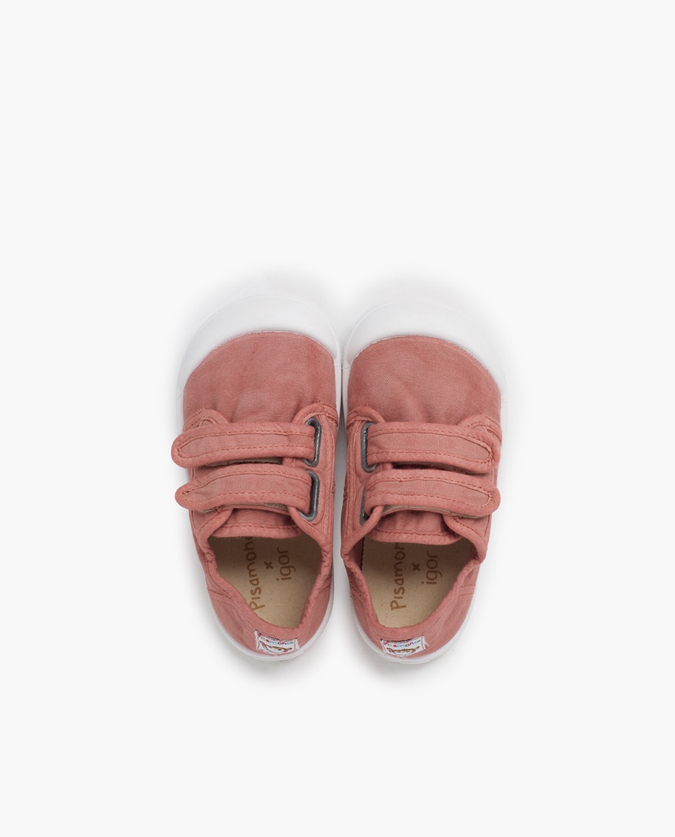 Zapatillas deportivas de bebé niña lona barefoot wide piso - Pisamonas - Rosa Rosa-4