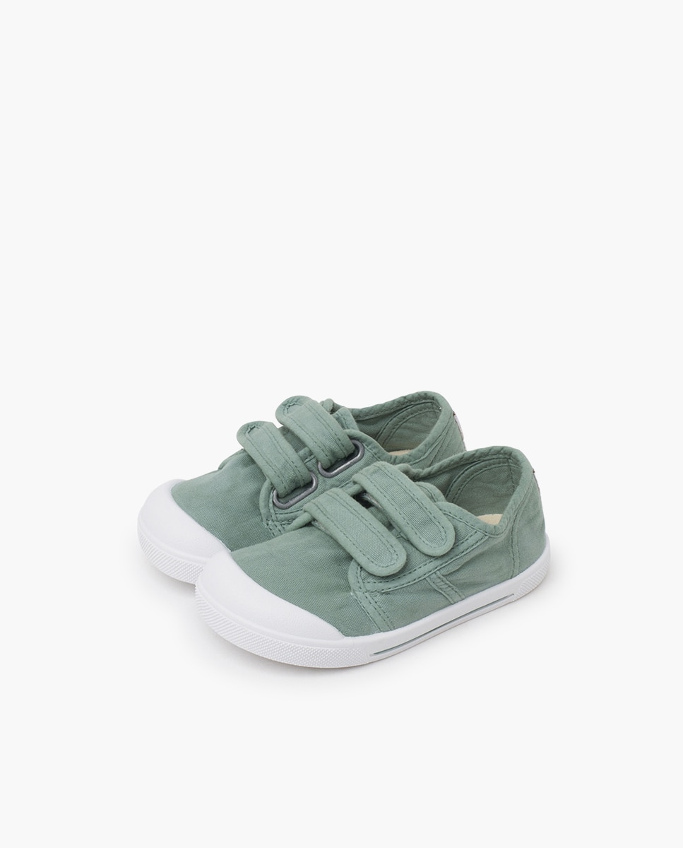 Zapatillas deportivas de bebé niña lona barefoot wide piso - Pisamonas - Verde Agua Verde Agua-3