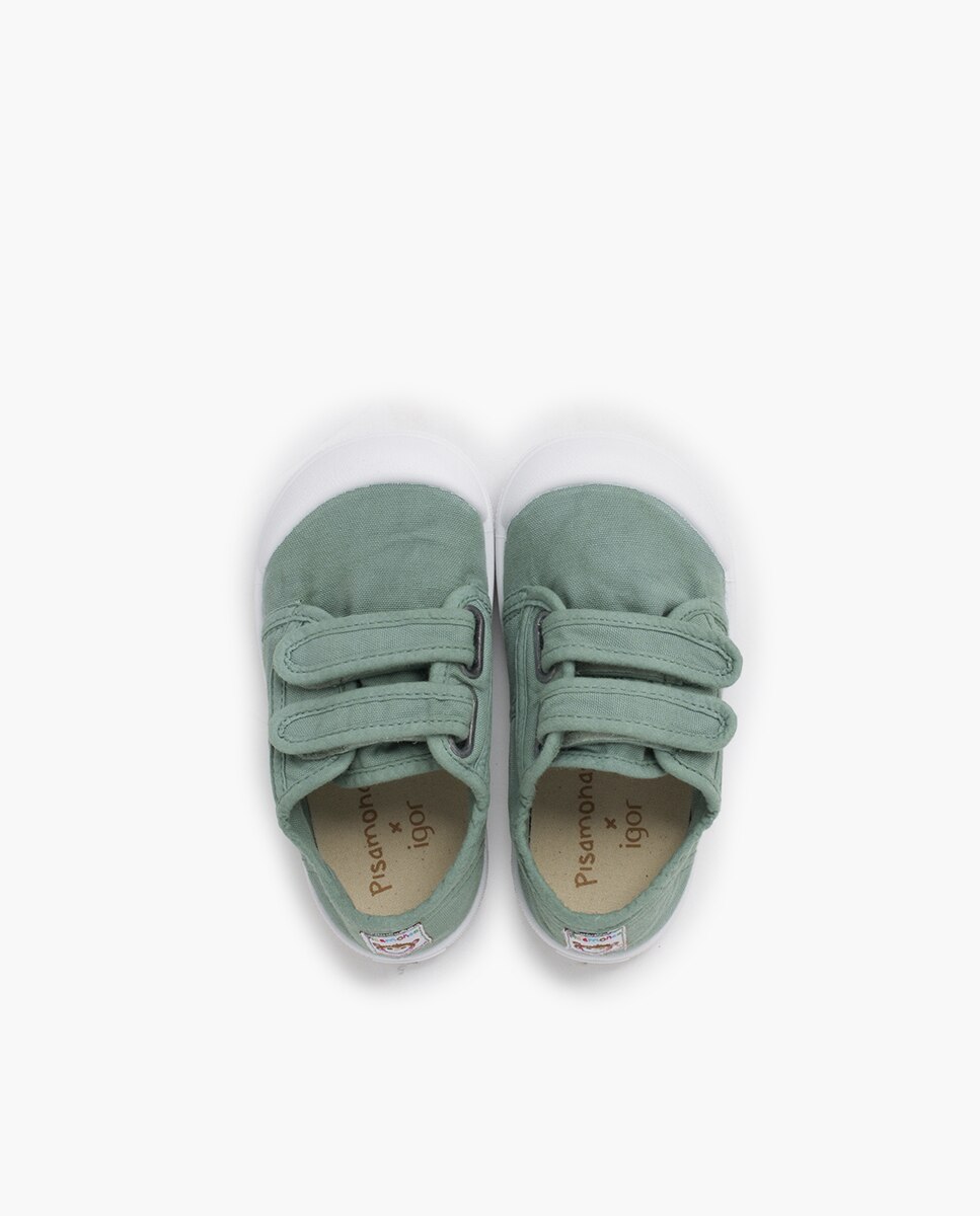 Zapatillas deportivas de bebé niña lona barefoot wide piso - Pisamonas - Verde Agua Verde Agua-4