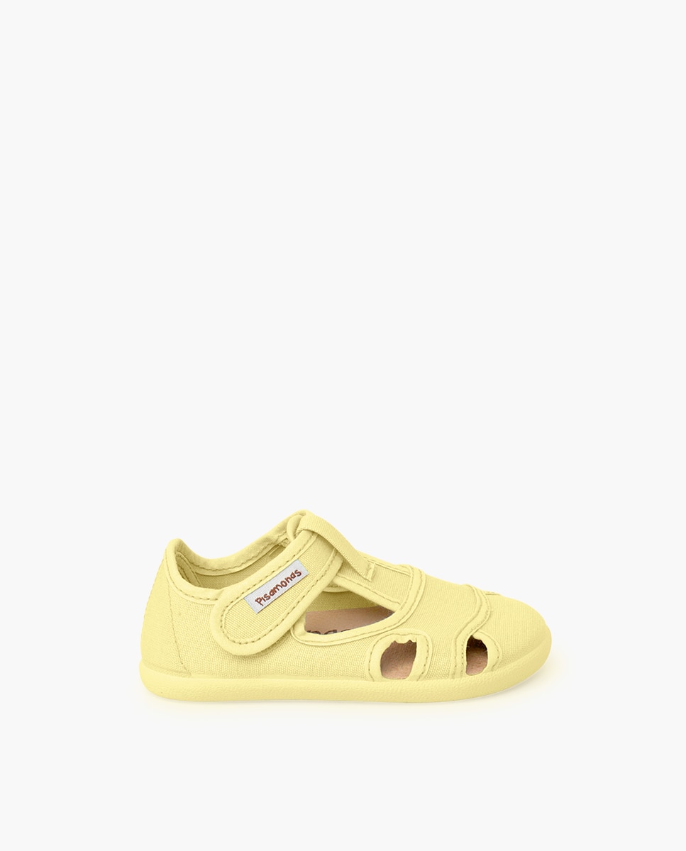 Sandalias cerradas de niño barefoot lona cierre ancho
