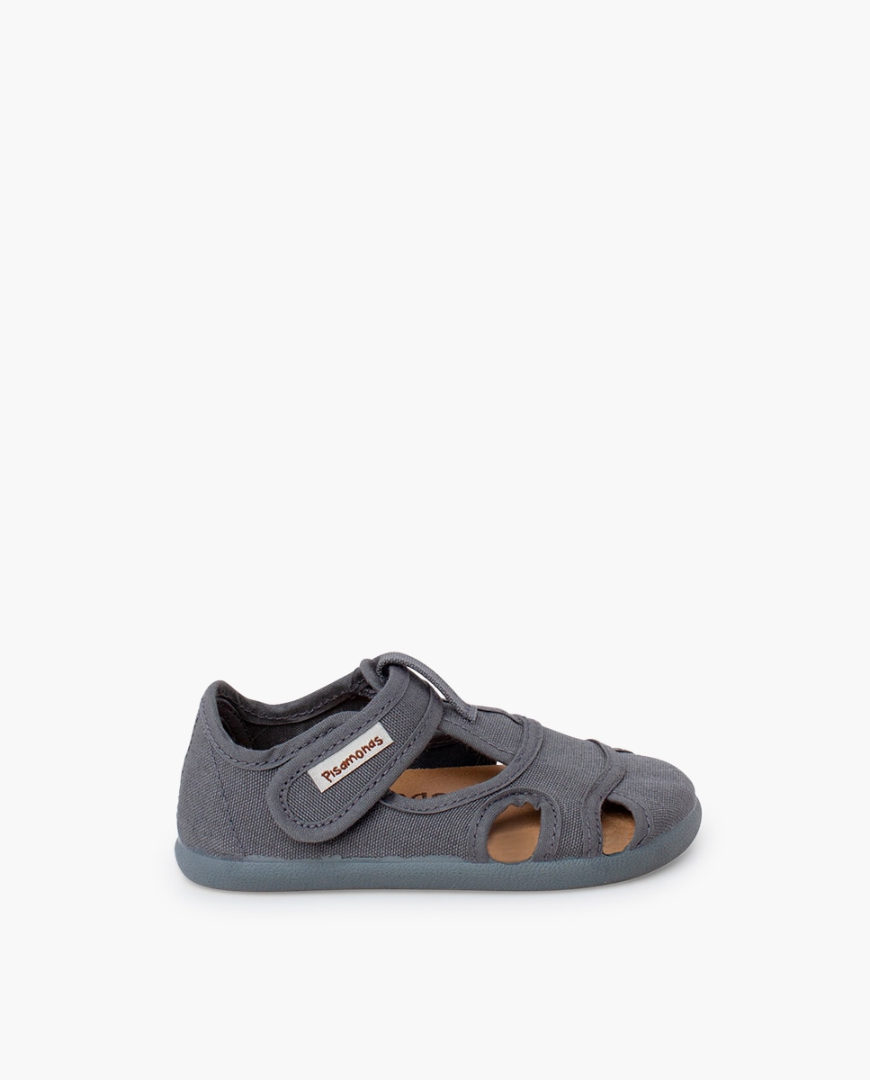 Sandalias cerradas de niño barefoot lona cierre ancho