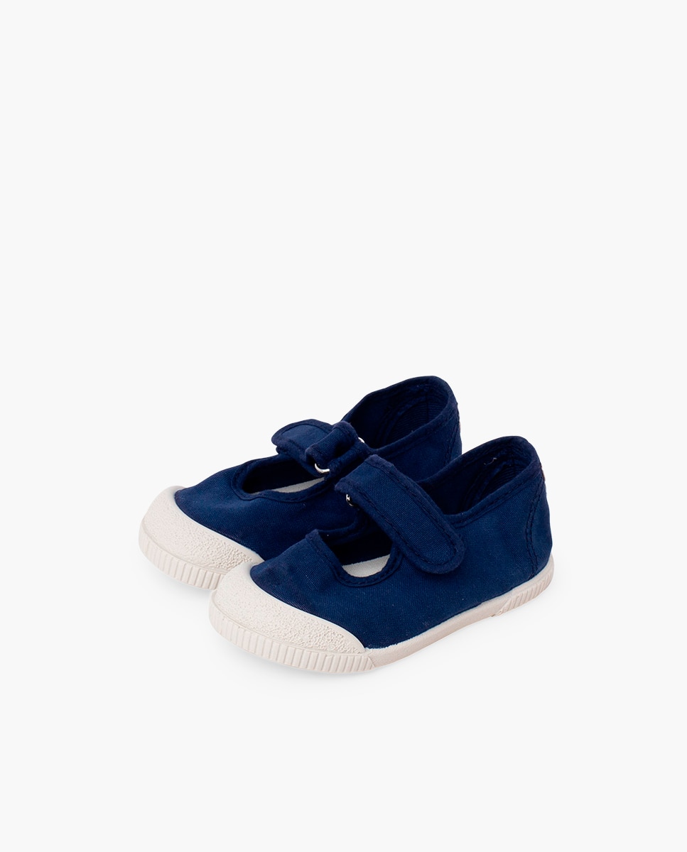 Merceditas puntera barefoot lona lavada en blanco - Pisamonas - Azul marino Azul marino-3