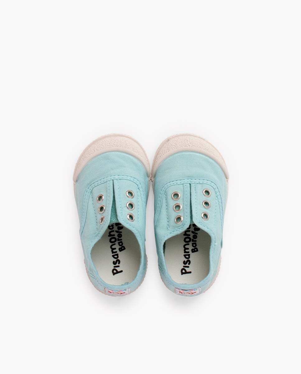 Zapatillas deportivas de bebé niña lona sin cordones barefoot - Pisamonas - Azul Azul-4