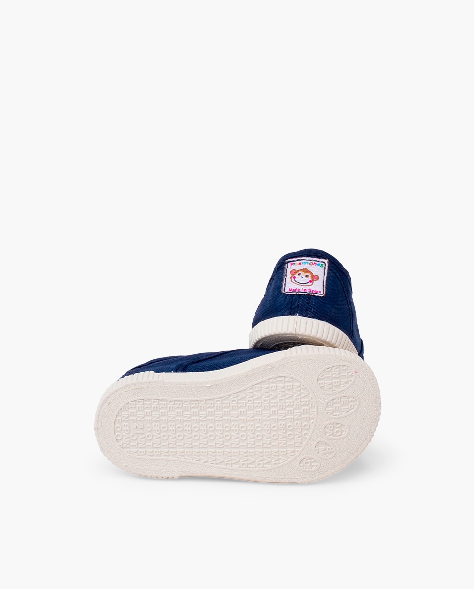 Zapatillas deportivas de bebé niña lona sin cordones barefoot - Pisamonas - Azul marino Azul marino-2