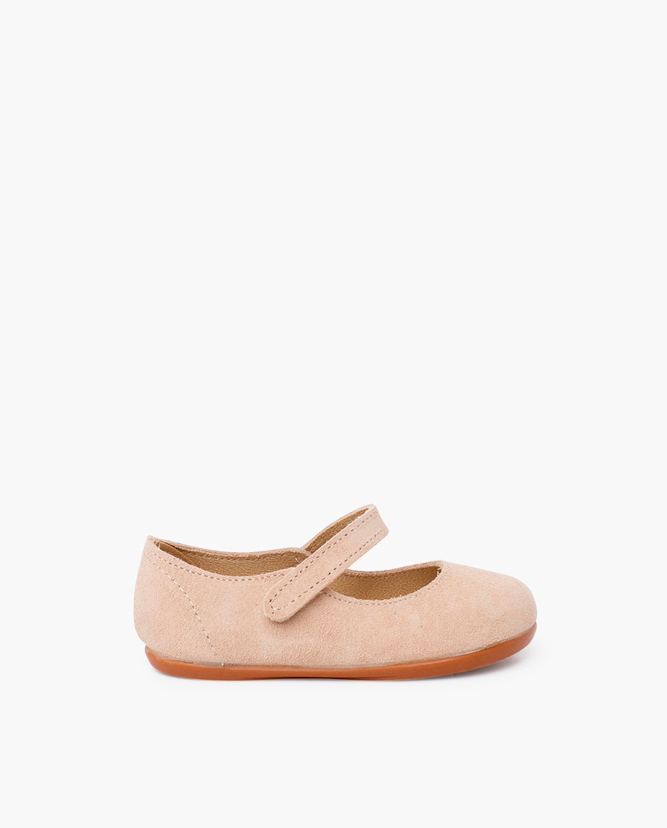 Merceditas de bebé niña barefoot serraje primeros pasos - Pisamonas - Beige Beige-1