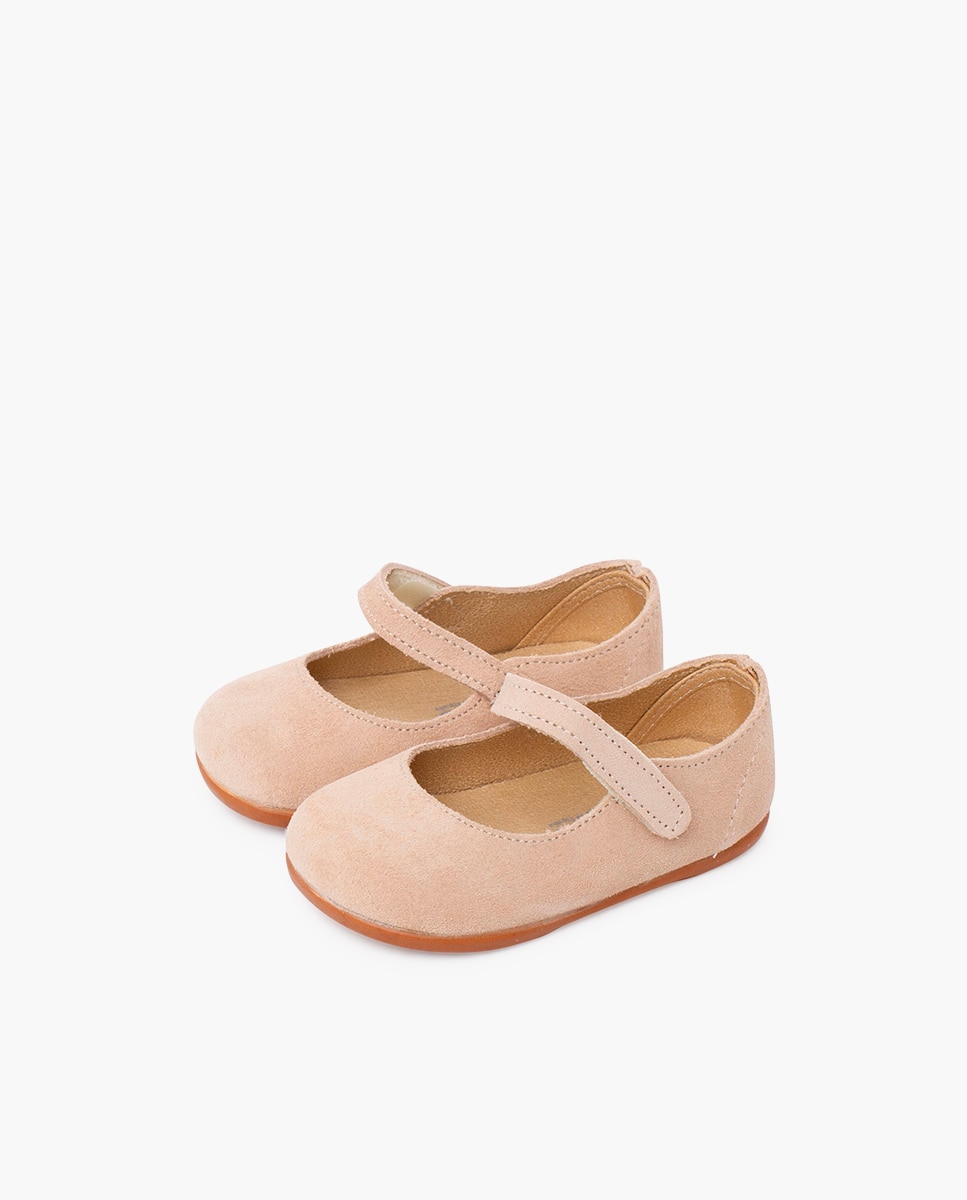 Merceditas de bebé niña barefoot serraje primeros pasos - Pisamonas - Beige Beige-3
