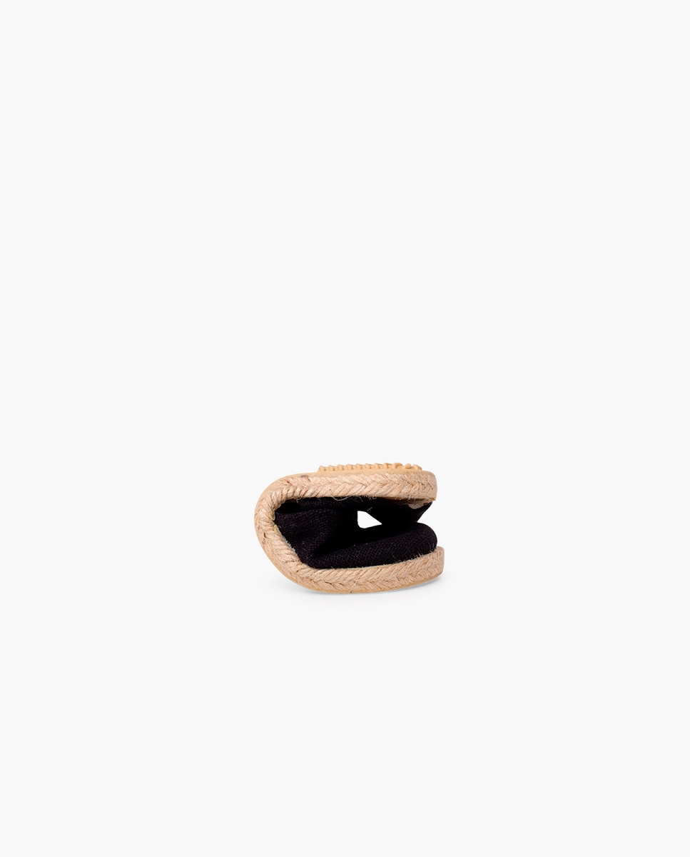 Alpargatas de niña lino suela plana hebilla - Pisamonas - Negro Negro-5