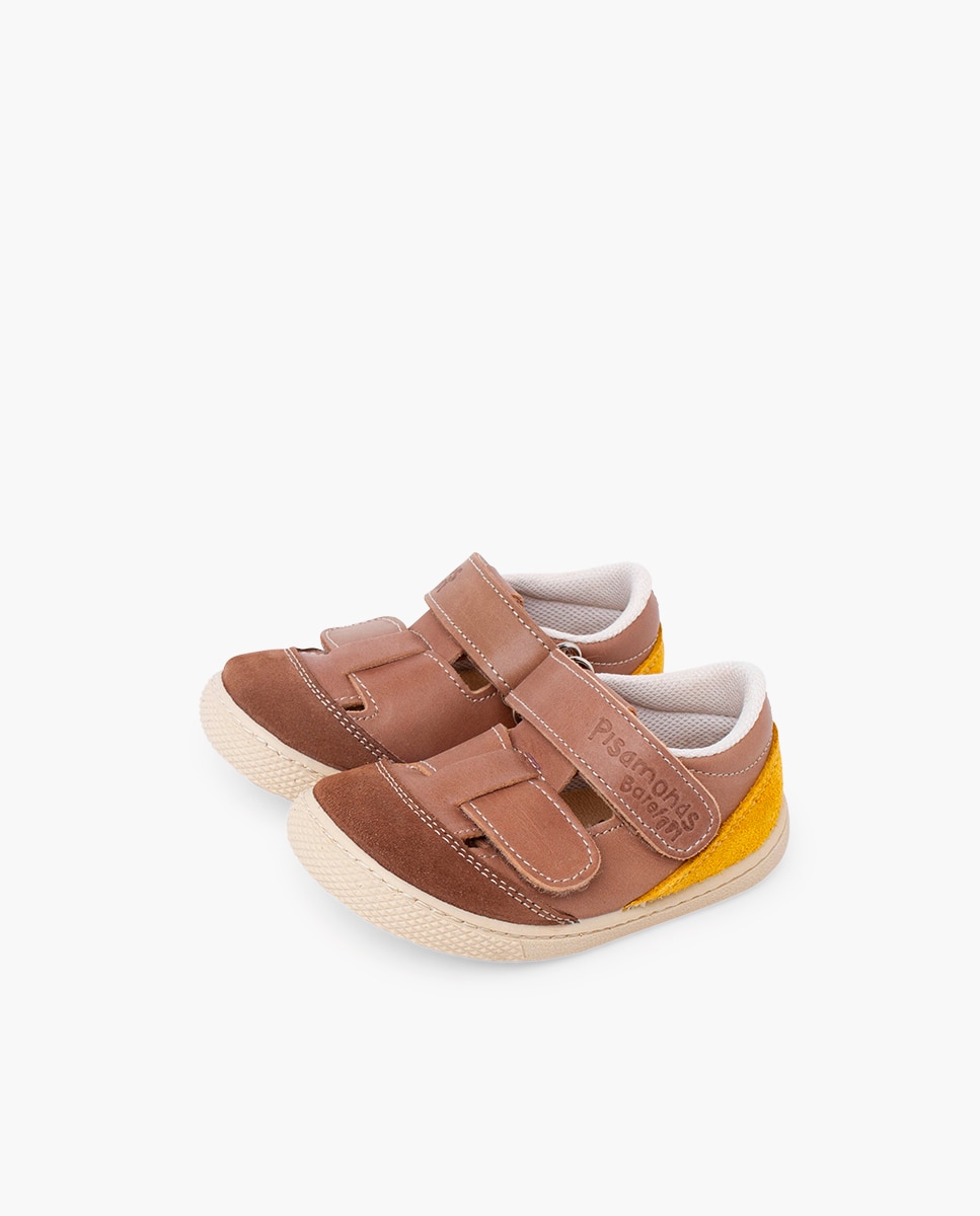 Sandalias cerradas de niño sandalia barefoot piel - Pisamonas - Beige Beige-3