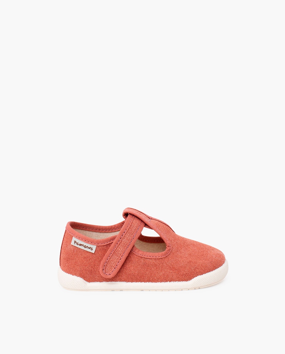 Pepitos de bebé barefoot lona canvas tira - Pisamonas - Marrón claro Marrón claro-1