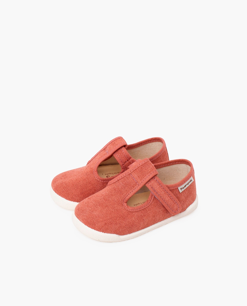 Pepitos de bebé barefoot lona canvas tira - Pisamonas - Marrón claro Marrón claro-3