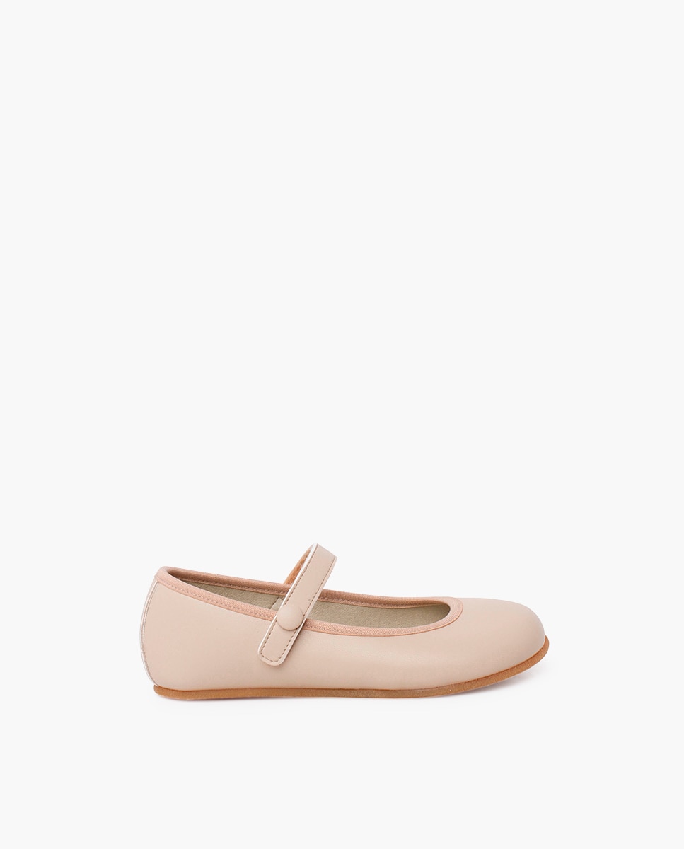 Merceditas de niña comunión barefoot tira adherente - Pisamonas - Beige Beige-1
