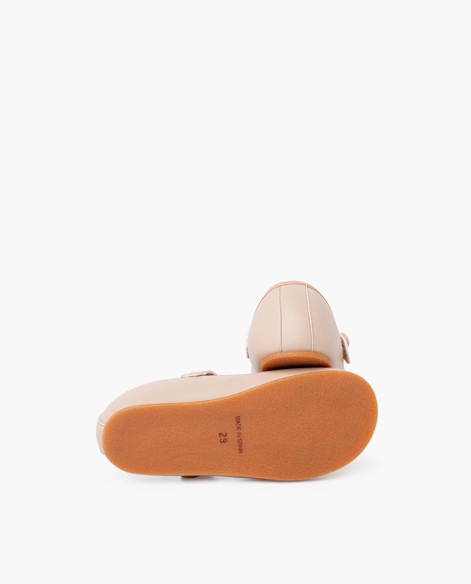 Merceditas de niña comunión barefoot tira adherente - Pisamonas - Beige Beige-2