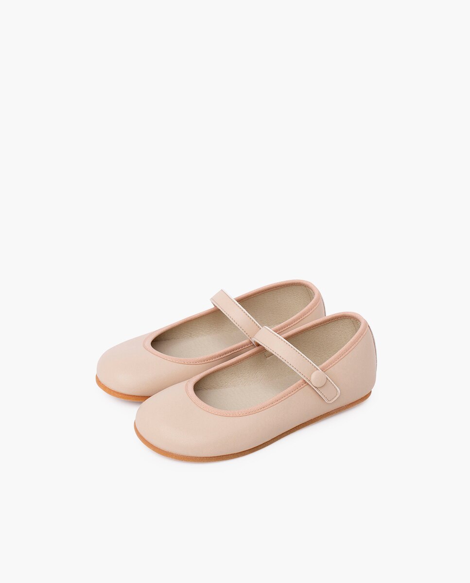 Merceditas de niña comunión barefoot tira adherente - Pisamonas - Beige Beige-3