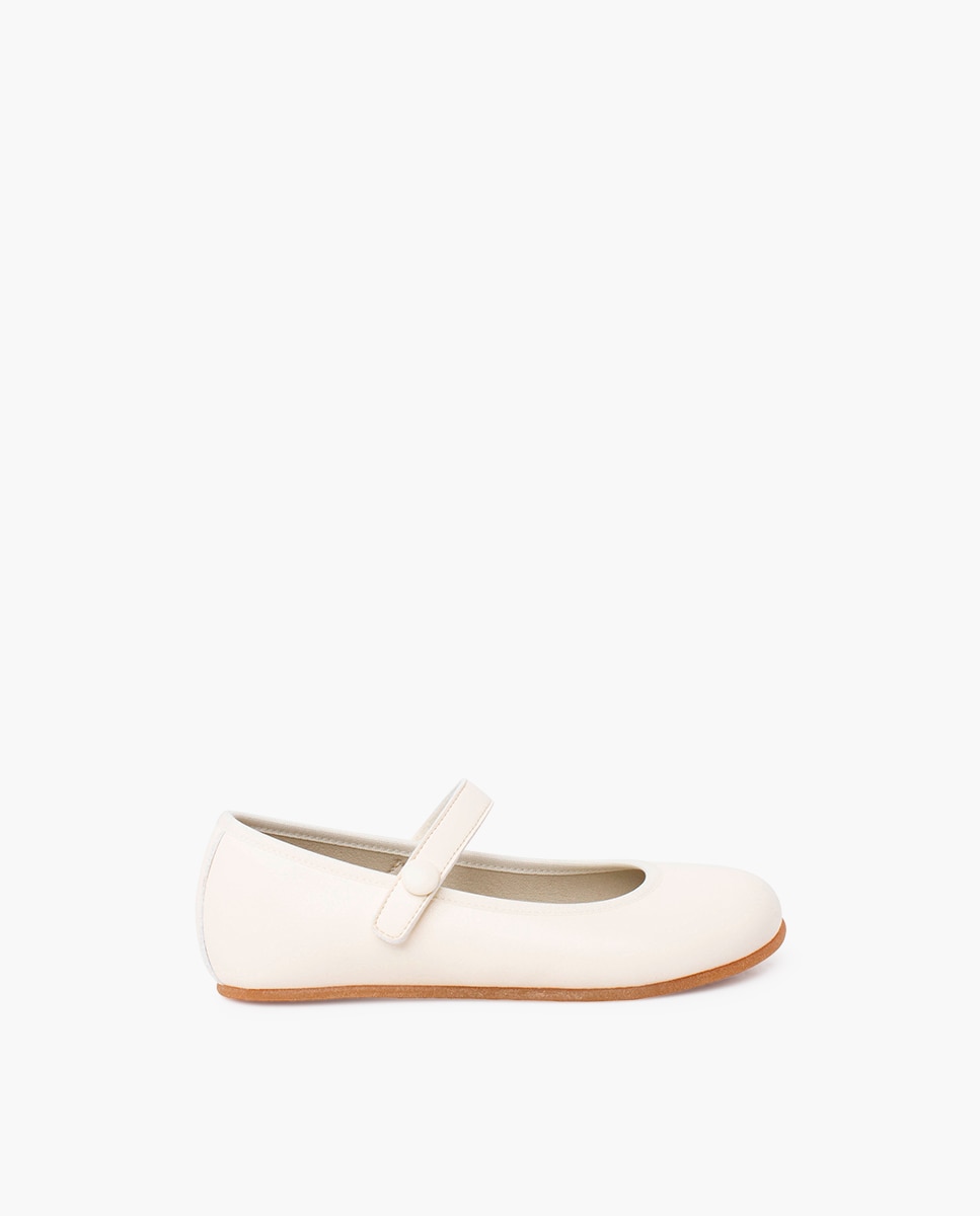 Merceditas de niña comunión barefoot tira adherente - Pisamonas - Crudo Crudo-1