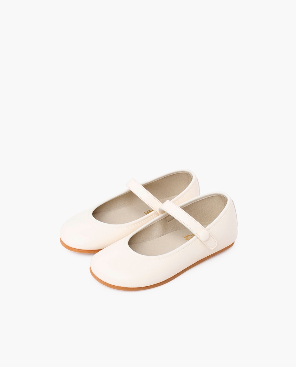 Merceditas de niña comunión barefoot tira adherente - Pisamonas - Crudo Crudo-3