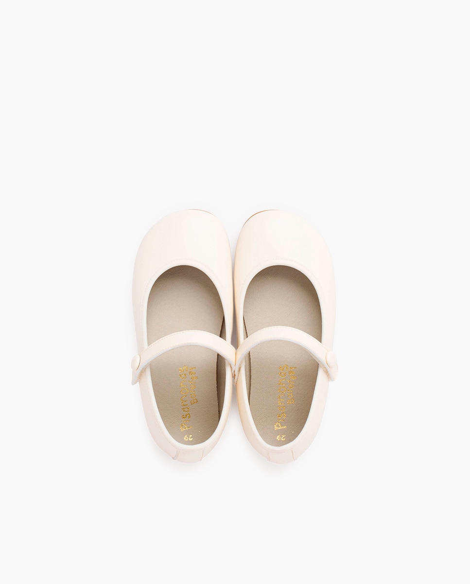 Merceditas de niña comunión barefoot tira adherente - Pisamonas - Crudo Crudo-4