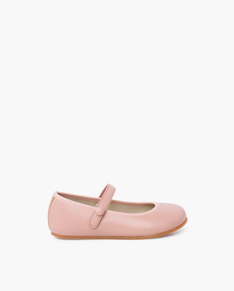 Merceditas de niña comunión barefoot tira adherente - Pisamonas - Rosa Rosa-1