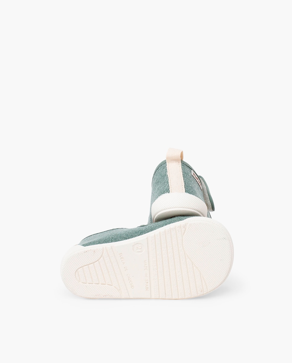 Sandalias de bebé niño barefoot lona cangrejera - Pisamonas - Verde Verde-2