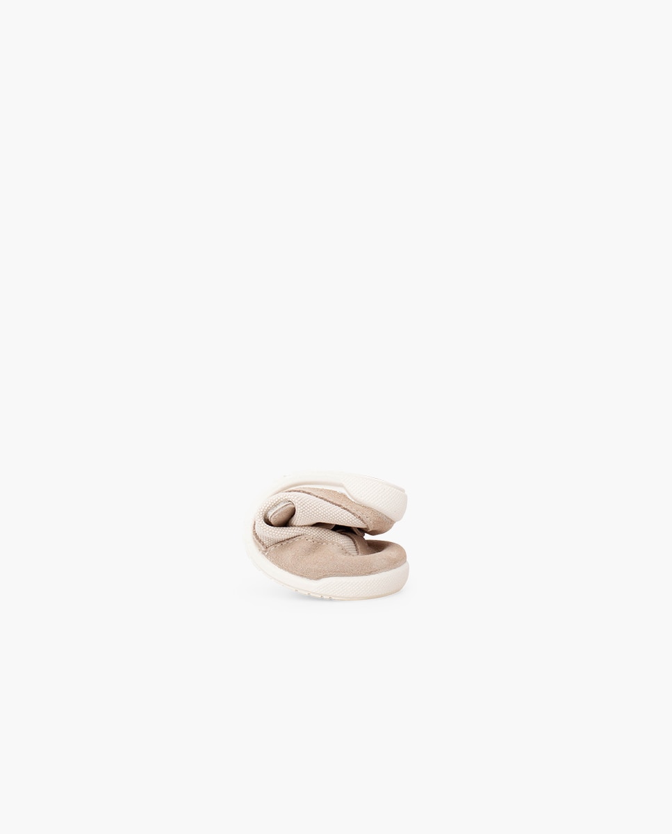 Zapatillas deportivas de bebé niña barefoot cordón elástico tira - Pisamonas - Crudo Crudo-5