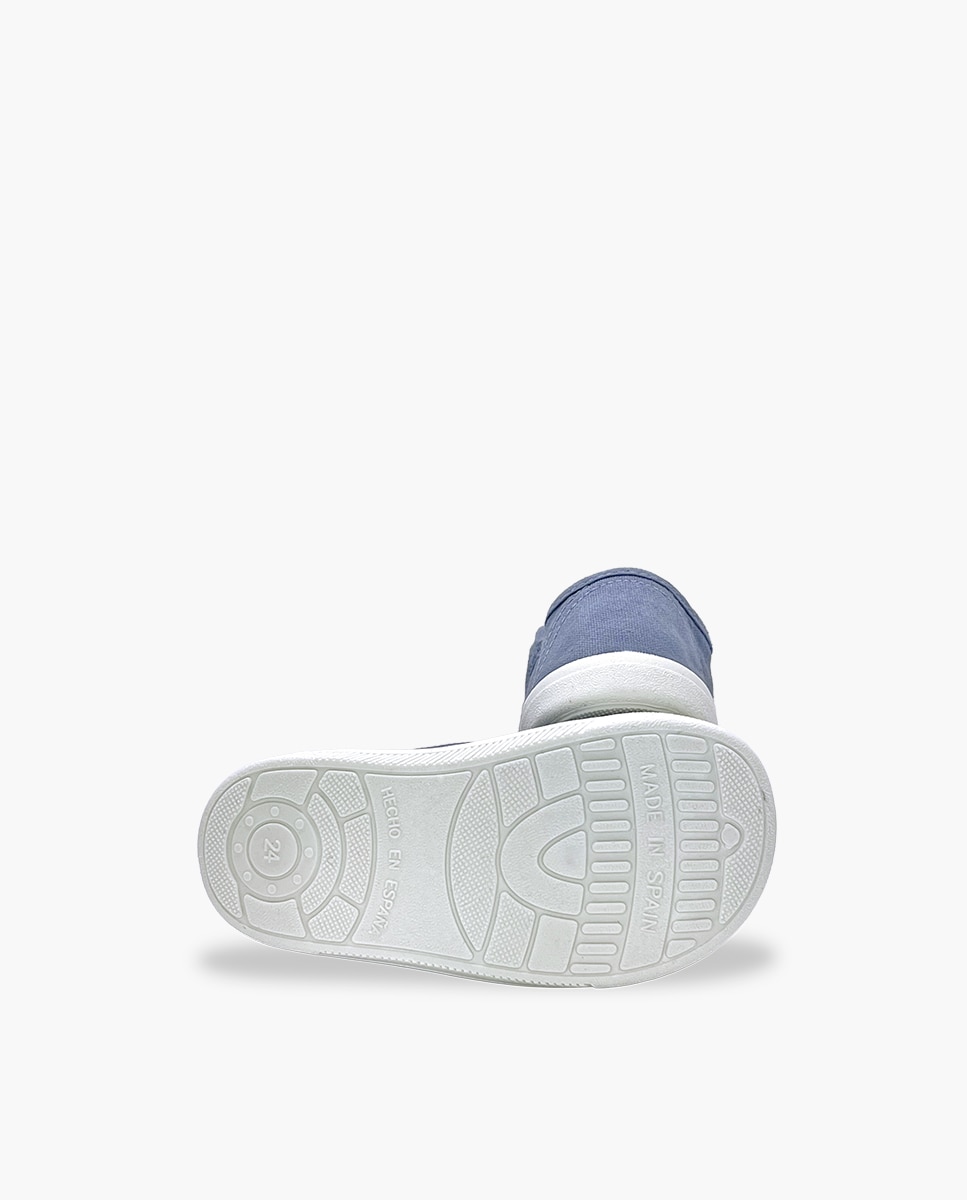 Zapatillas de lona de niña barefoot lona lavada tiras - Pisamonas - Azul Azul-2