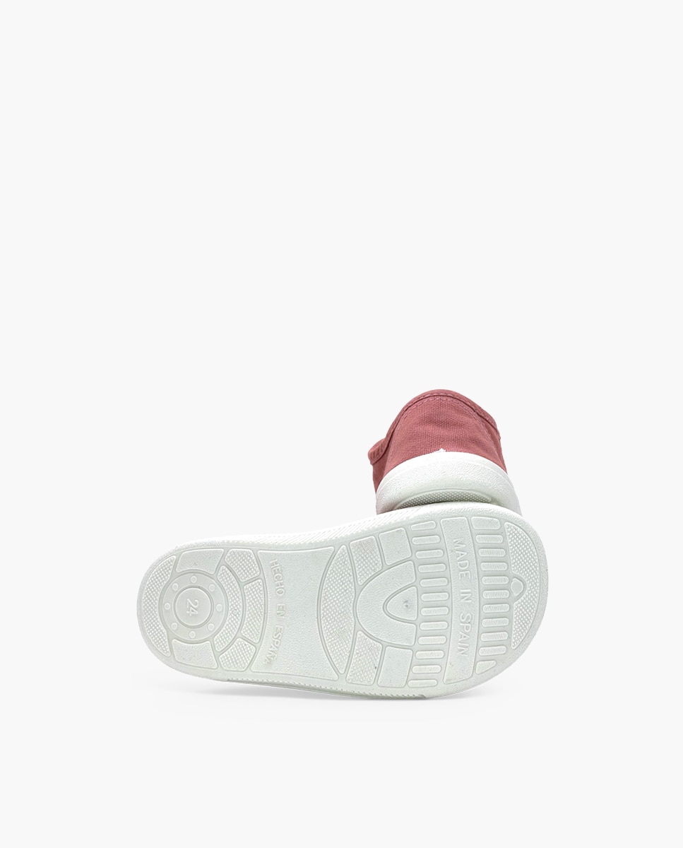 Zapatillas de lona de niña barefoot lona lavada tiras - Pisamonas - Rosa Rosa-2