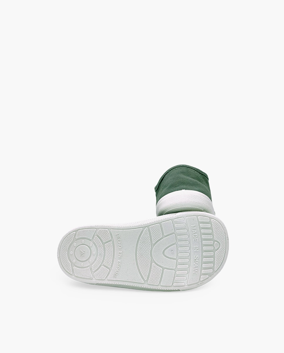 Zapatillas de lona de niña barefoot lona lavada tiras - Pisamonas - Verde Verde-2