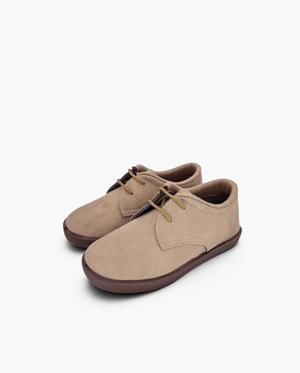 Zapatos de cordones y bluchers de niño barefoot efecto piel cordones - Pisamonas - Topo Topo-3