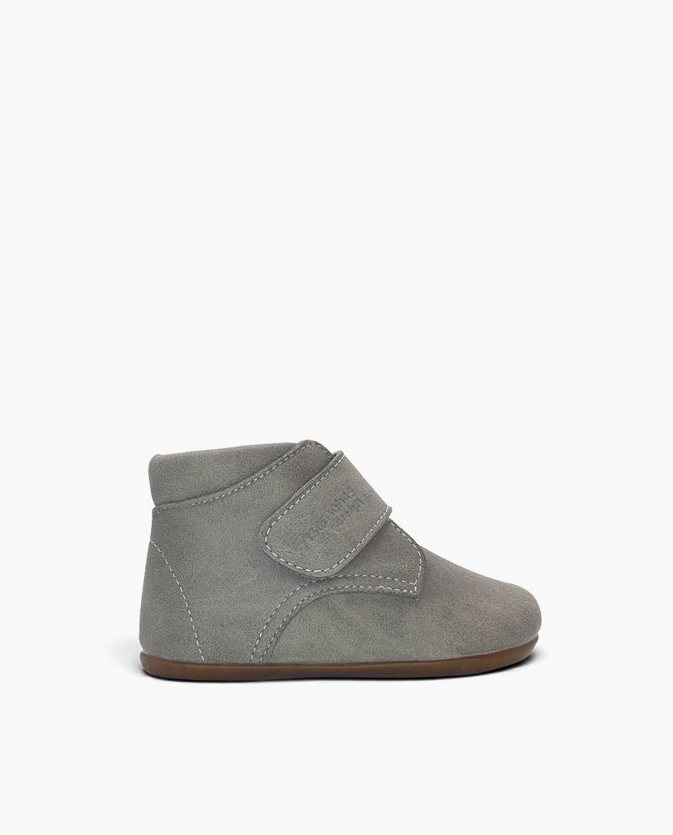 Botas de bebé niña pisacacas barefoot efecto piel - Pisamonas - Gris Gris-1