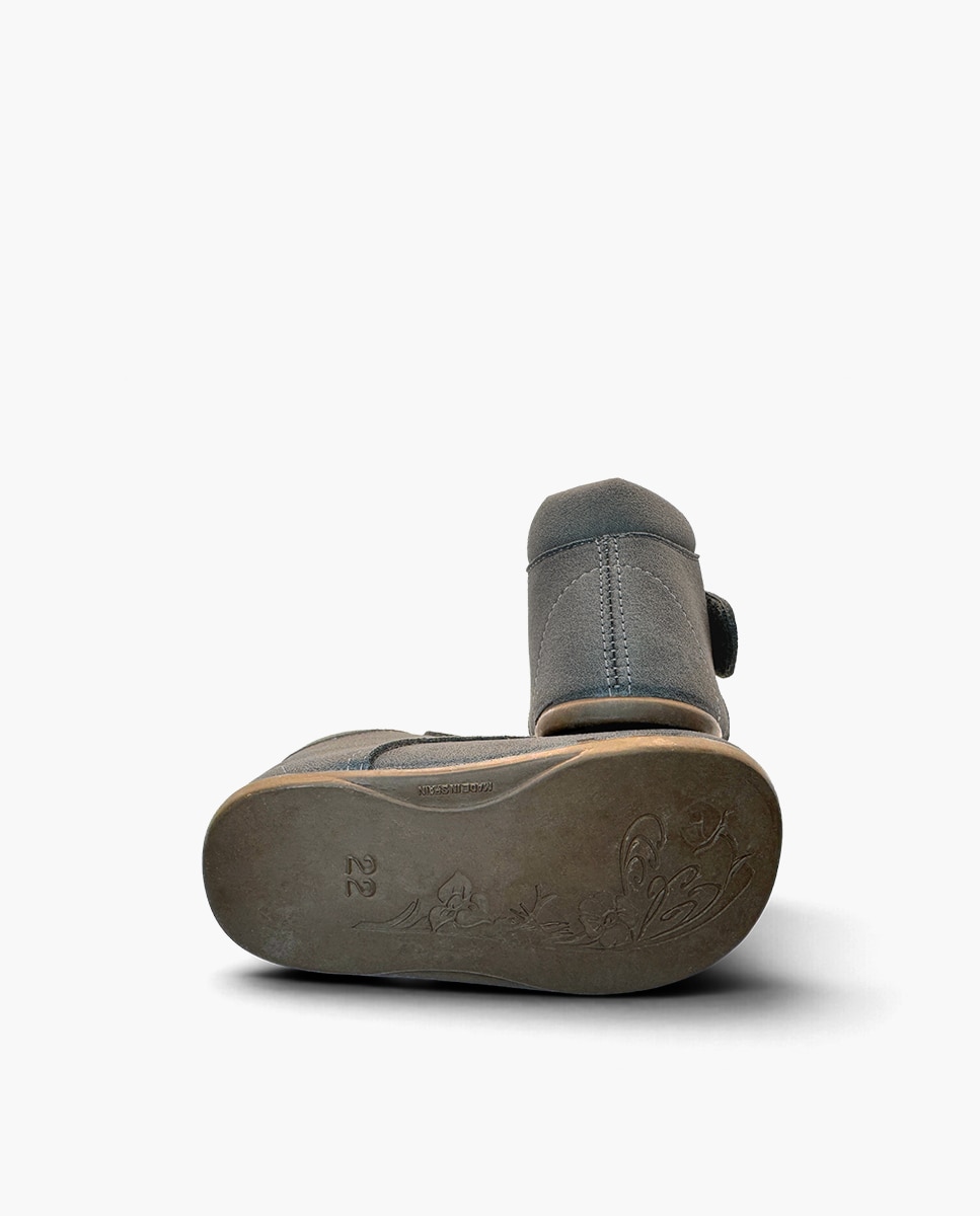 Botas de bebé niña pisacacas barefoot efecto piel - Pisamonas - Gris Gris-2
