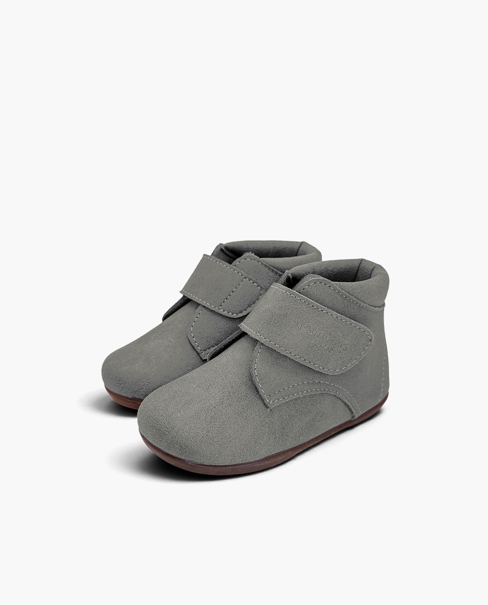 Botas de bebé niña pisacacas barefoot efecto piel - Pisamonas - Gris Gris-3