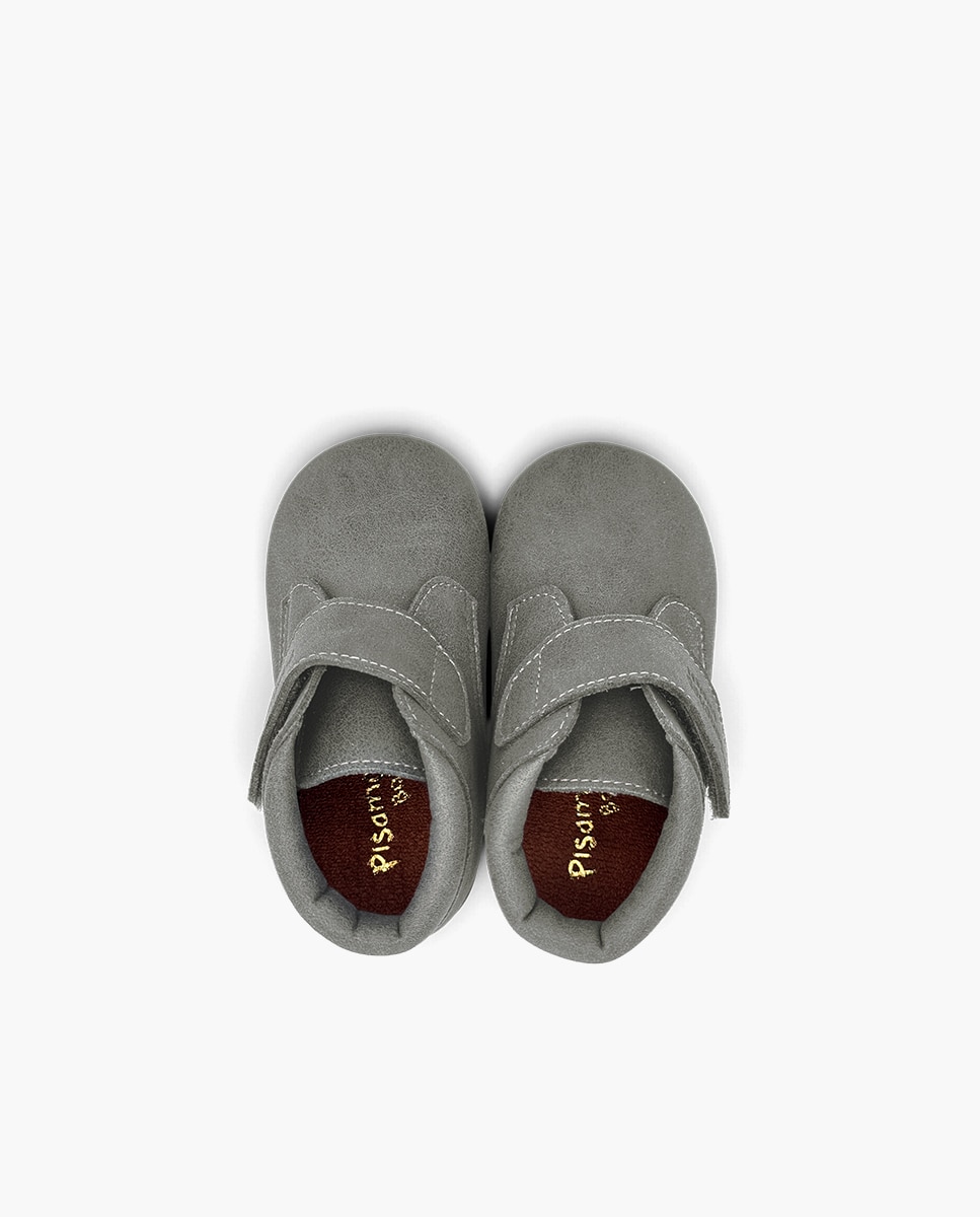 Botas de bebé niña pisacacas barefoot efecto piel - Pisamonas - Gris Gris-4