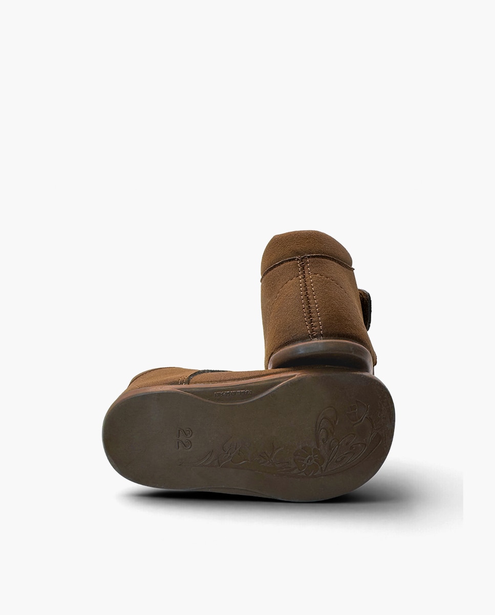 Botas de bebé niña pisacacas barefoot efecto piel - Pisamonas - Camel Camel-2