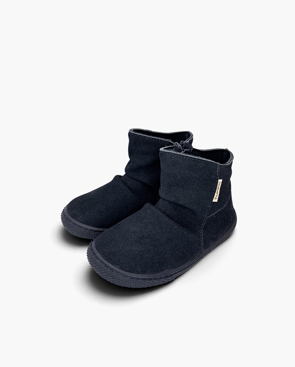 Botas de niña barefoot efecto arrugado - Pisamonas - Azul marino Azul marino-3