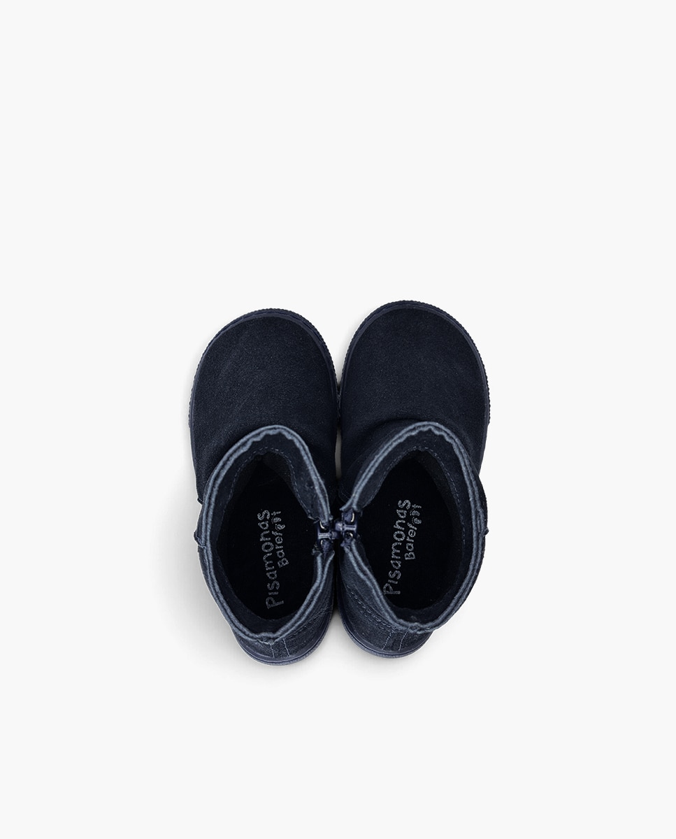Botas de niña barefoot efecto arrugado - Pisamonas - Azul marino Azul marino-4