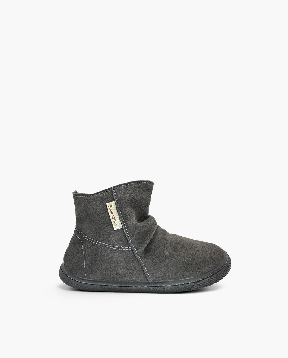 Botas de niña barefoot efecto arrugado - Pisamonas - Gris Gris-1