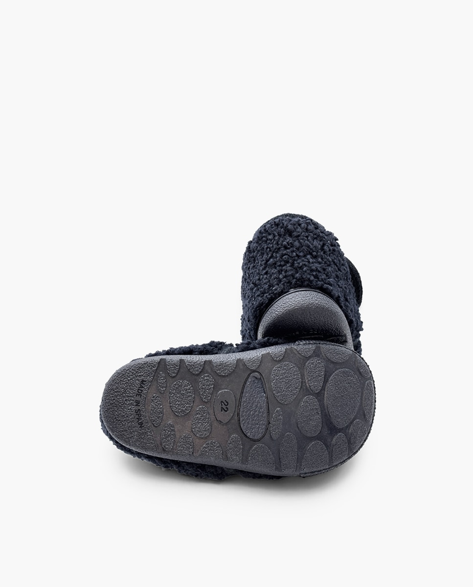 Zapatillas de casa cerradas de niña casa barefoot efecto borreguito - Pisamonas - Azul marino Azul marino-2