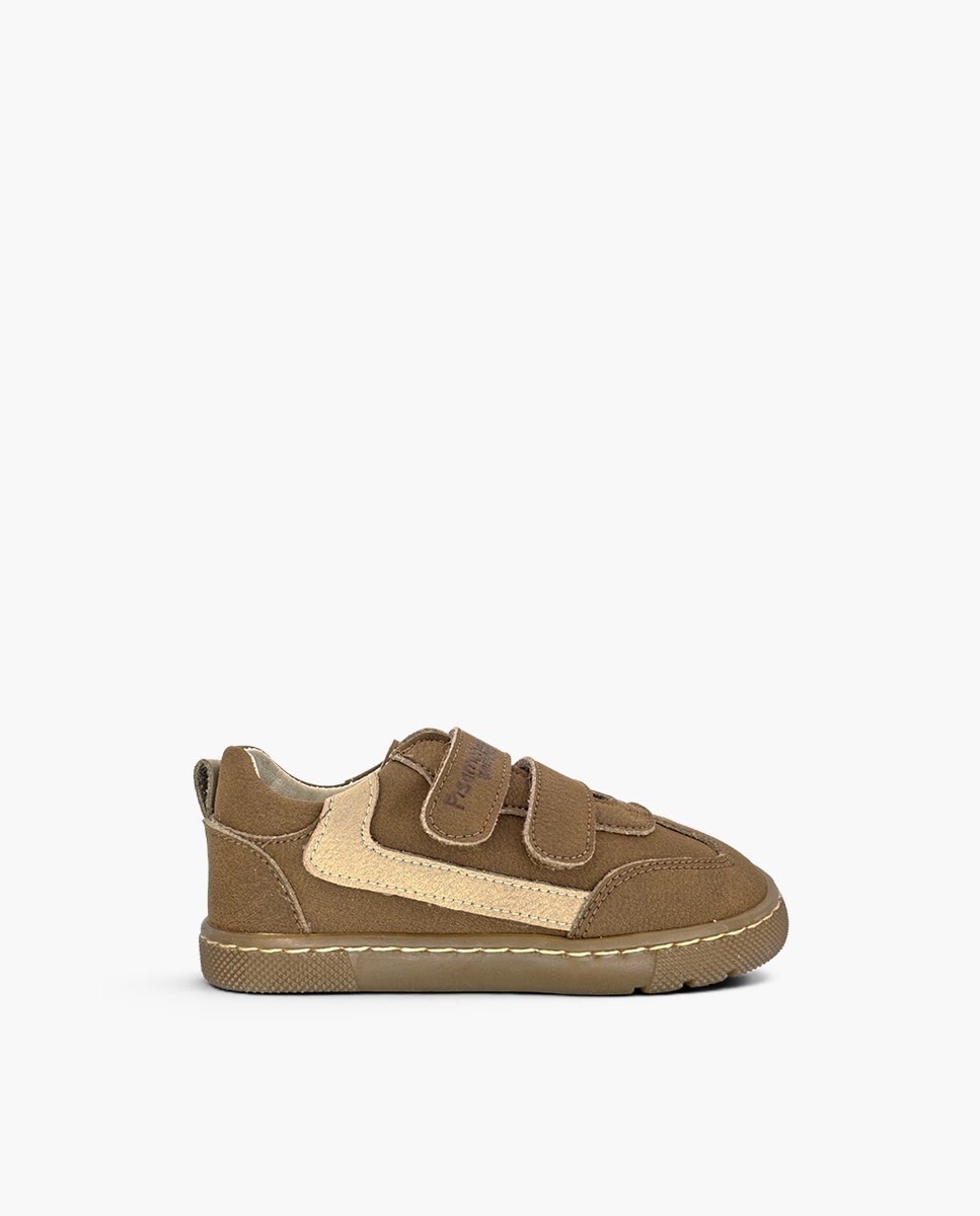 Zapatillas de lona de niña barefoot efecto nobuck adorno - Pisamonas - Marrón Marrón-1