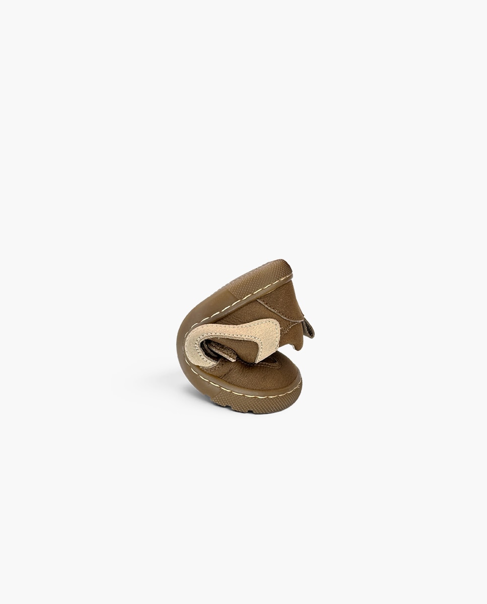 Zapatillas de lona de niña barefoot efecto nobuck adorno - Pisamonas - Marrón Marrón-5