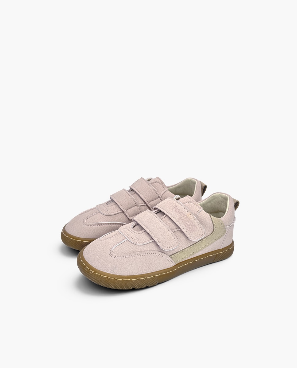Zapatillas de lona de niña barefoot efecto nobuck adorno - Pisamonas - Rosa Rosa-3