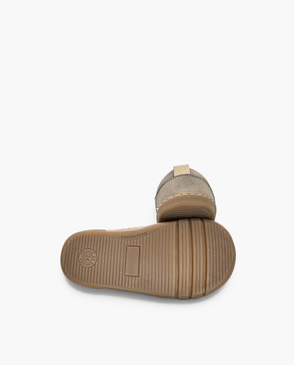 Zapatillas de lona de niña barefoot efecto nobuck adorno - Pisamonas - Topo Topo-2