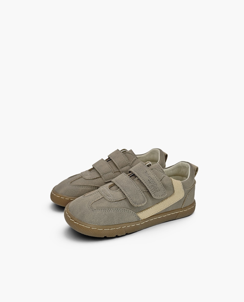 Zapatillas de lona de niña barefoot efecto nobuck adorno - Pisamonas - Topo Topo-3