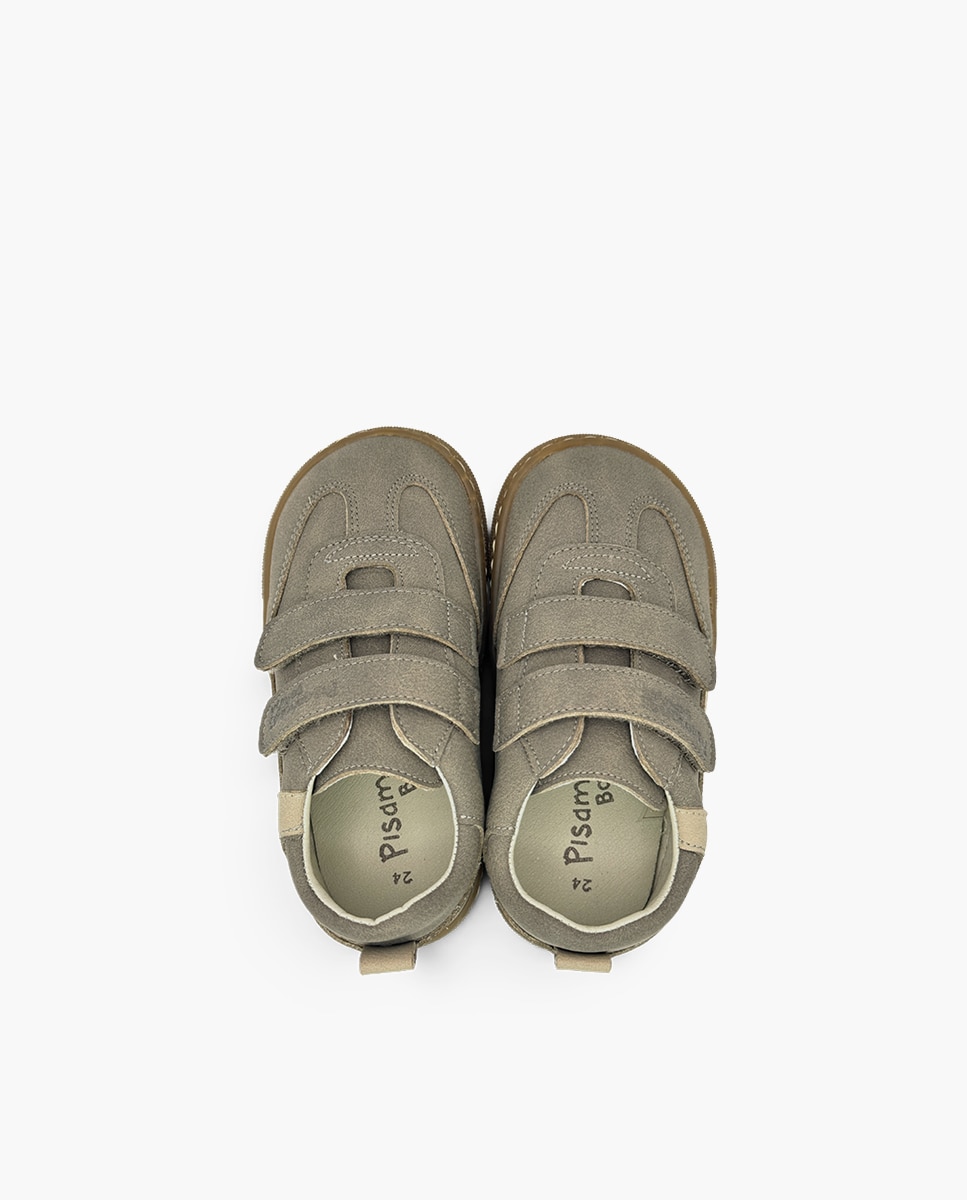 Zapatillas de lona de niña barefoot efecto nobuck adorno - Pisamonas - Topo Topo-4