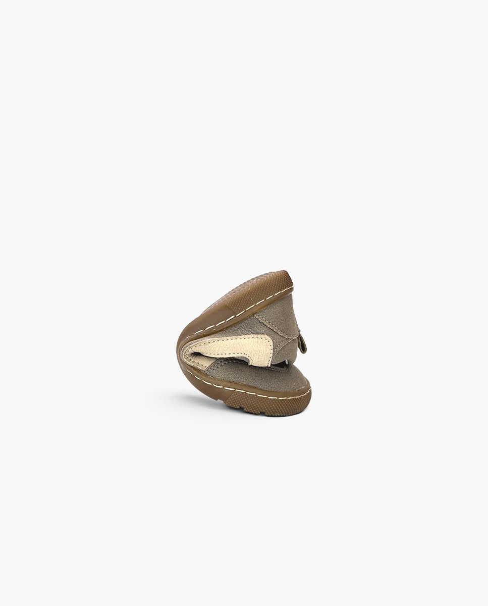 Zapatillas de lona de niña barefoot efecto nobuck adorno - Pisamonas - Topo Topo-5