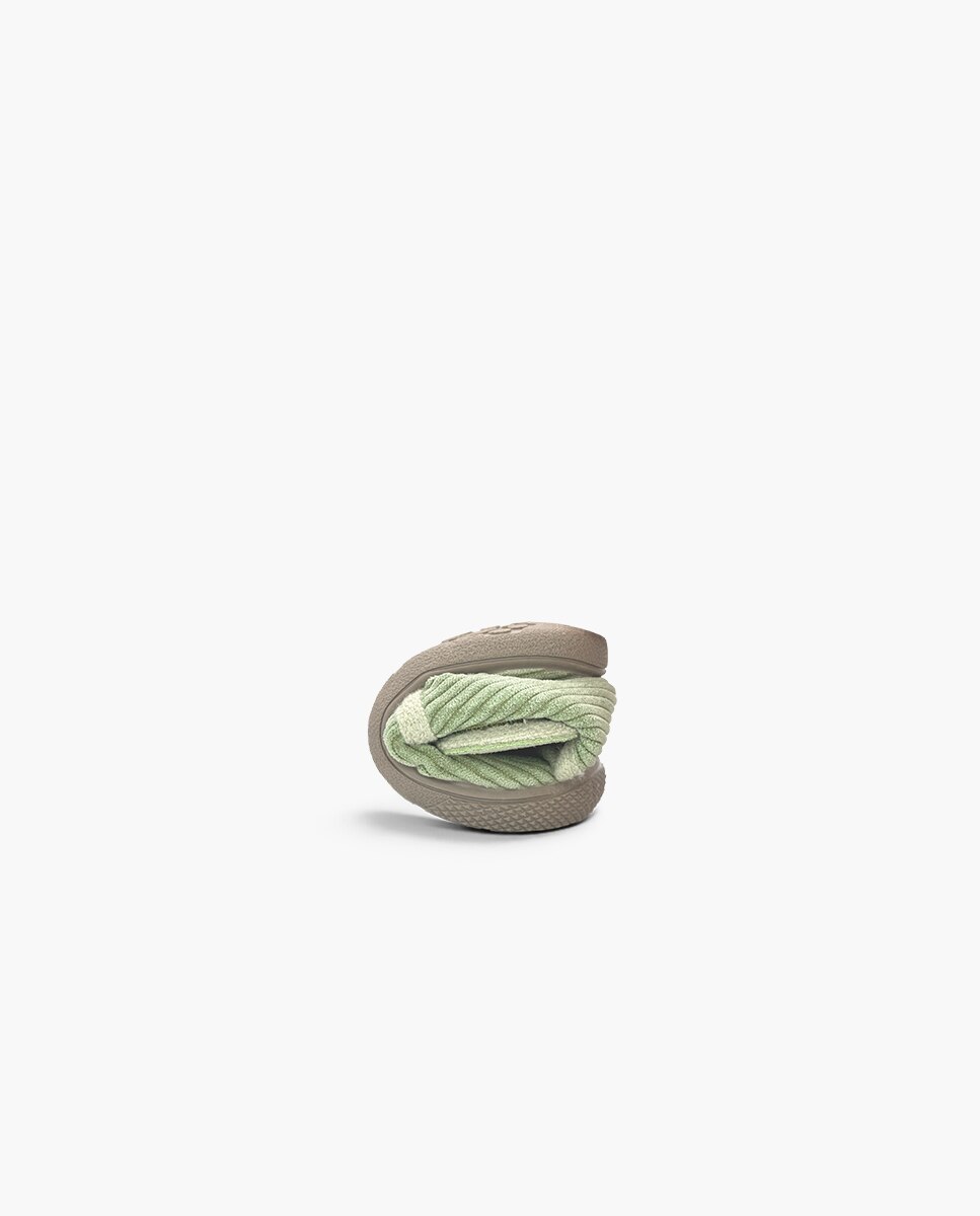 Imagen 5 de Zapatillas de casa cerradas de niña casa pana barefoot - Pisamonas - Verde Verde