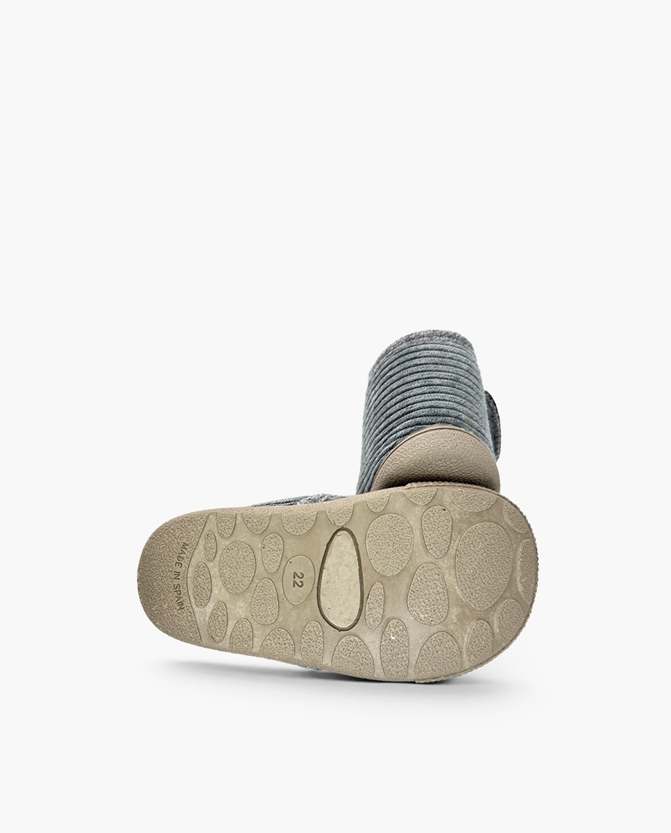 Zapatillas de casa cerradas de niña casa pana barefoot - Pisamonas - Gris Gris-2