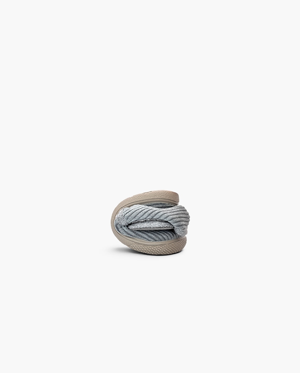 Zapatillas de casa cerradas de niña casa pana barefoot - Pisamonas - Gris Gris-5