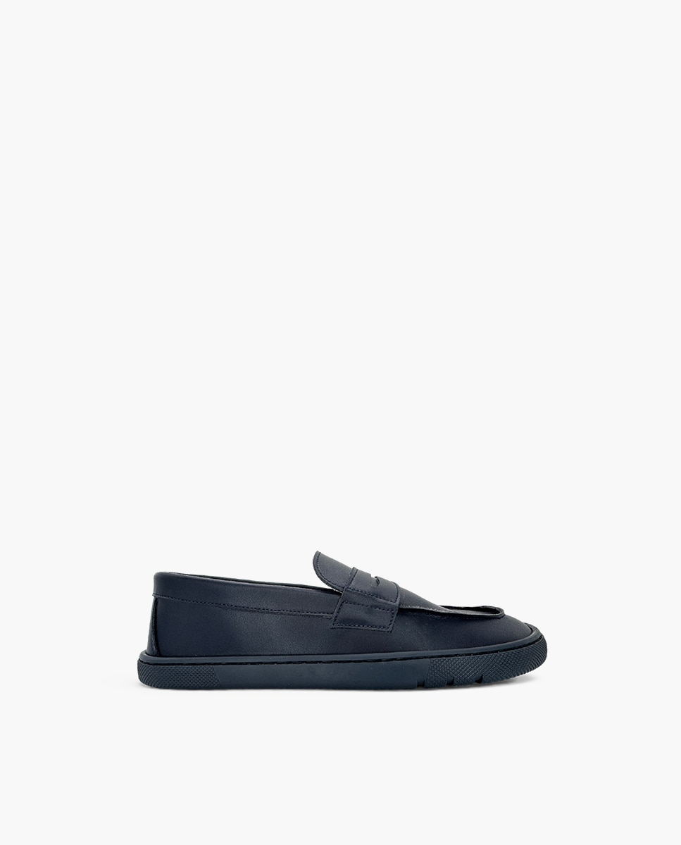 Mocasines de niña colegiales barefoot - Pisamonas - Azul marino Azul marino-1