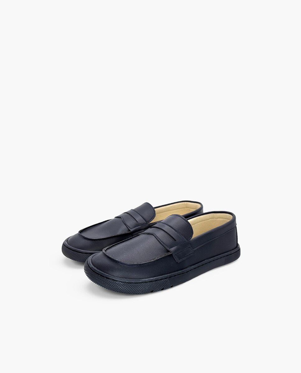 Mocasines de niña colegiales barefoot - Pisamonas - Azul marino Azul marino-3